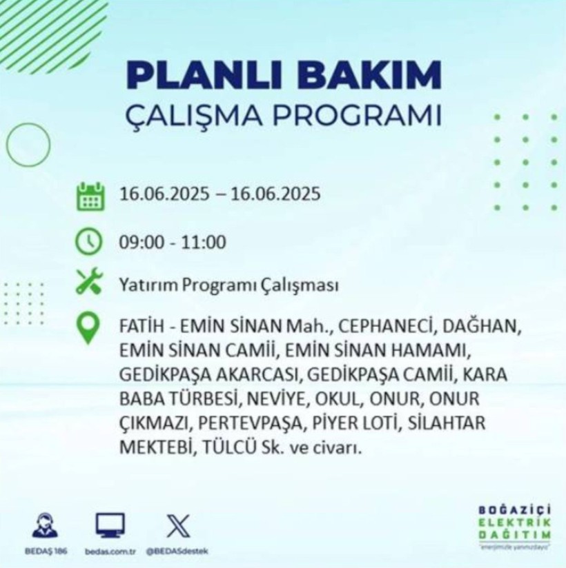 İSTANBUL ELEKTRİK KESİNTİSİ 16 HAZİRAN 2025 || Bahçelievler, Zeytinburnu, Bağcılar, Sultangazi’de elektrikler ne zaman gelecek? - Resim: 52