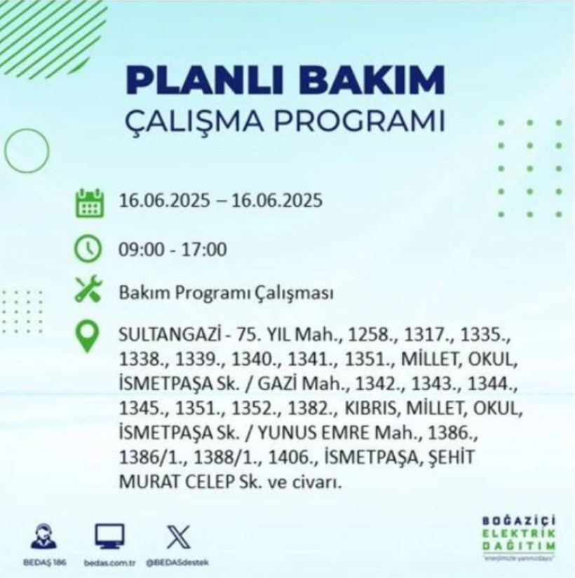 İSTANBUL ELEKTRİK KESİNTİSİ 16 HAZİRAN 2025 || Bahçelievler, Zeytinburnu, Bağcılar, Sultangazi’de elektrikler ne zaman gelecek? - Resim: 76