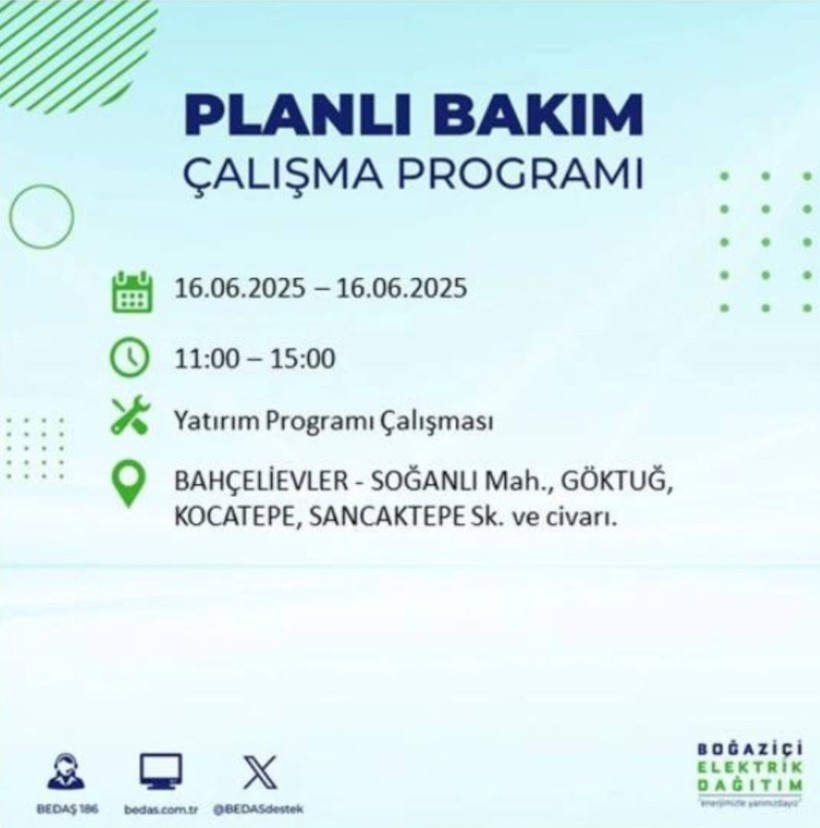 İSTANBUL ELEKTRİK KESİNTİSİ 16 HAZİRAN 2025 || Bahçelievler, Zeytinburnu, Bağcılar, Sultangazi’de elektrikler ne zaman gelecek? - Resim: 12