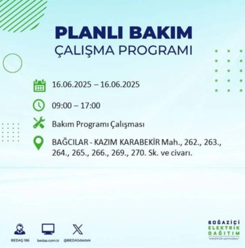 İSTANBUL ELEKTRİK KESİNTİSİ 16 HAZİRAN 2025 || Bahçelievler, Zeytinburnu, Bağcılar, Sultangazi’de elektrikler ne zaman gelecek? - Resim: 18
