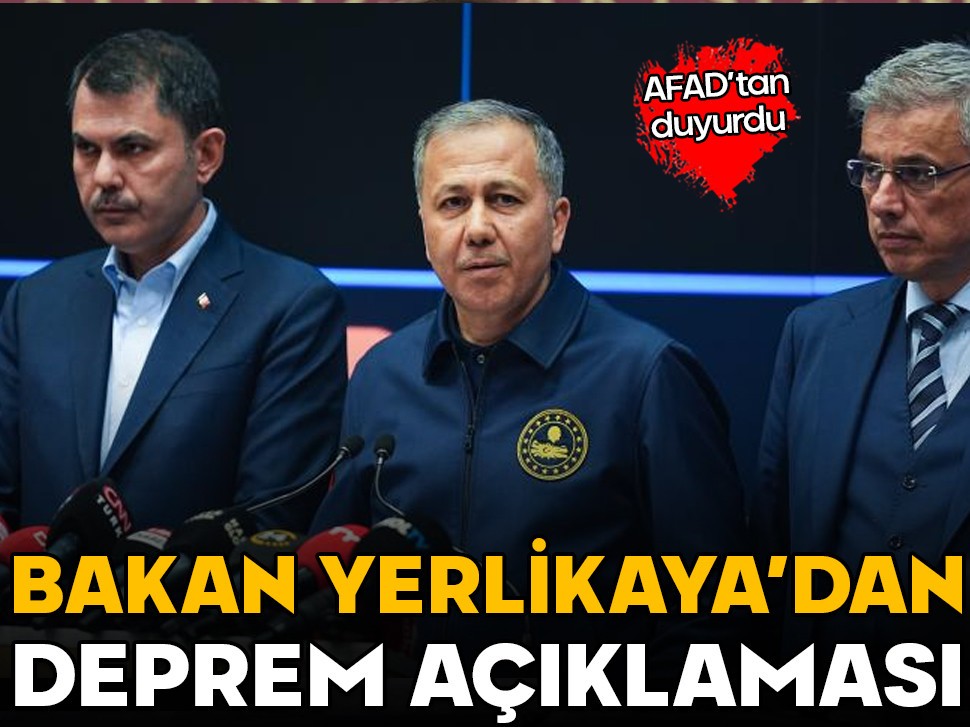 Bakan Yerlikaya duyurdu! Artçı sarsıntılar azalma eğiliminde